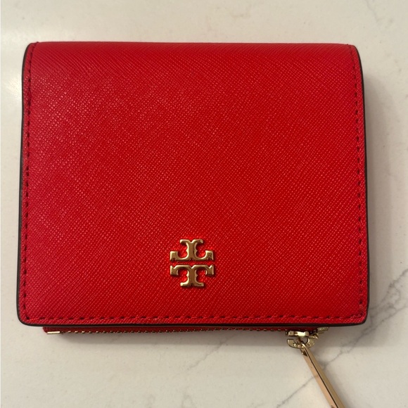 Tory Burch Handbags - Tory Burch Vibrant Red Wallet with Gold Accent